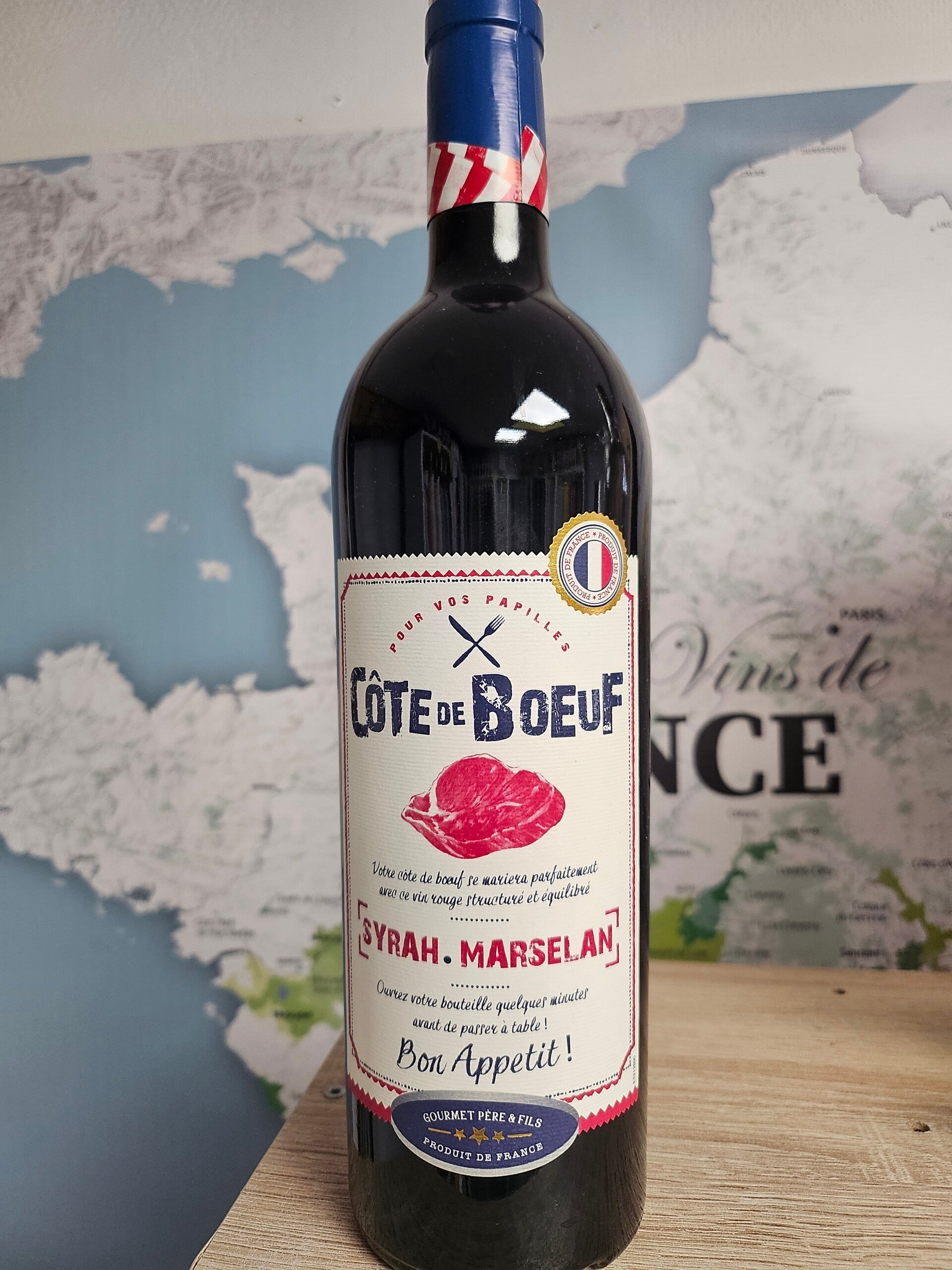 Vin rouge CÔTE DE BŒUF 2024,  Syrah-Marselan, 75 cl, 14%