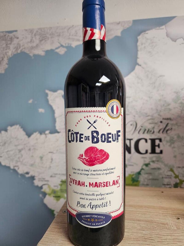 Vin rouge CÔTE DE BŒUF 2024,  Syrah-Marselan, 75 cl, 14%
