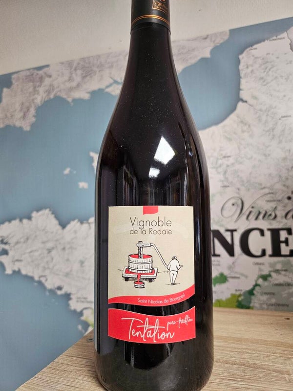 Saint Nicolas De BOURGUEIL AOC 2024, cuvée TENTATION, Vignoble de la RODAIE, 75cl, 12,5% vol