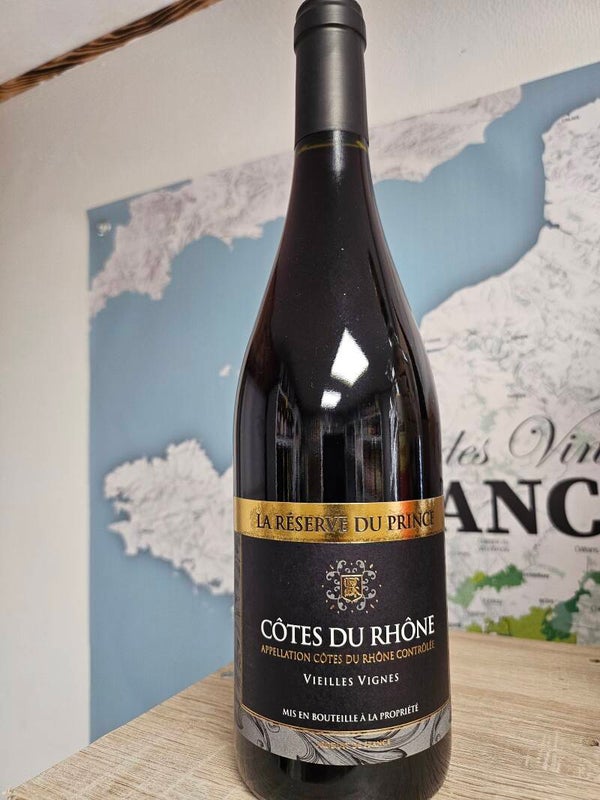 CÔTES DU RHÔNE AOC 2024, La réserve du Prince, vieilles Vignes, 75 cl, 14,5% vol