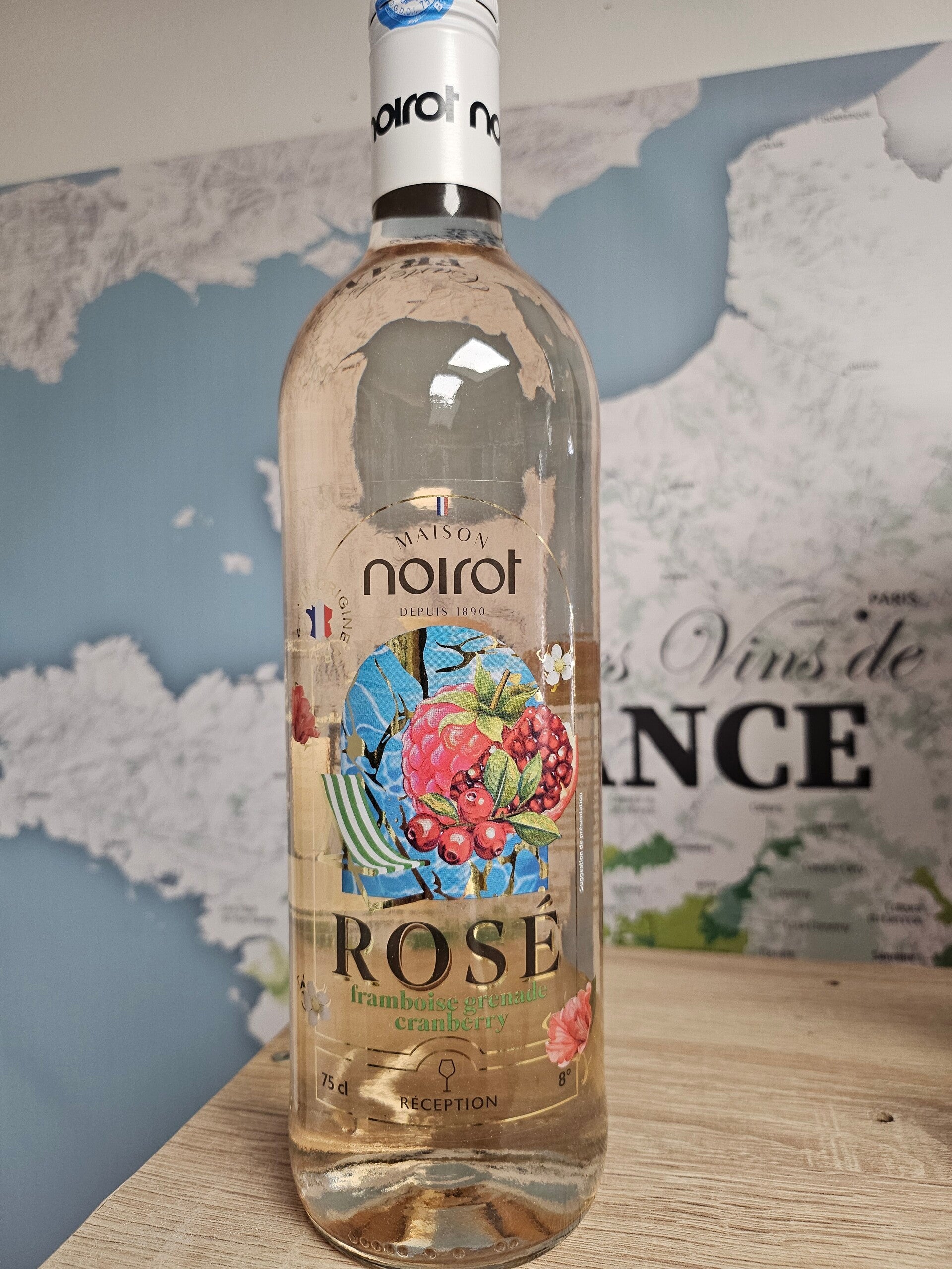 Rosé aromatisé framboise, grenade, cranberry, Maison NOIROT, 75 cl, 8% vol