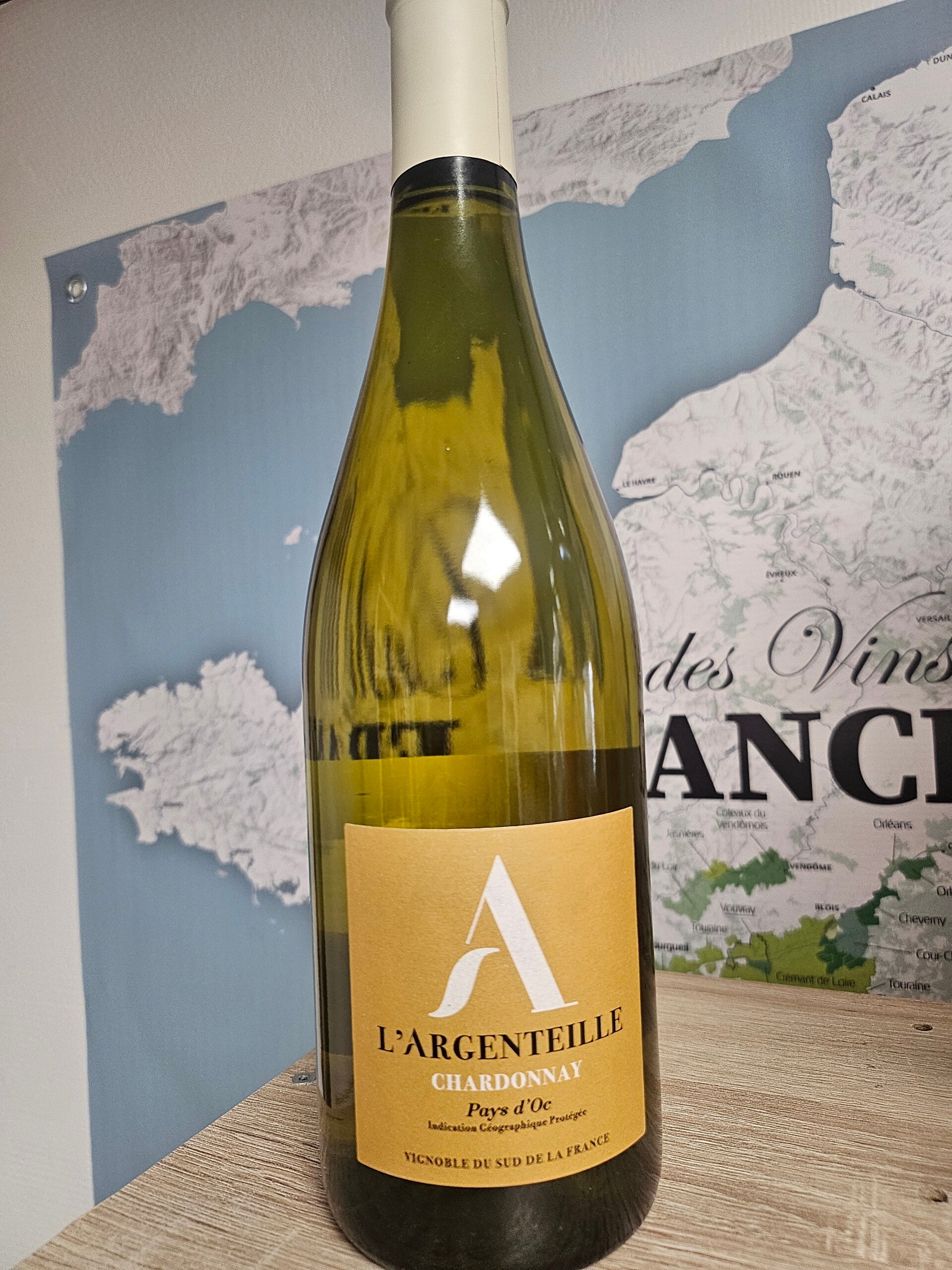 Chardonnay, L'ARGENTEILLE, IGP Pays d'OC, récoltant, 75cl, 13%