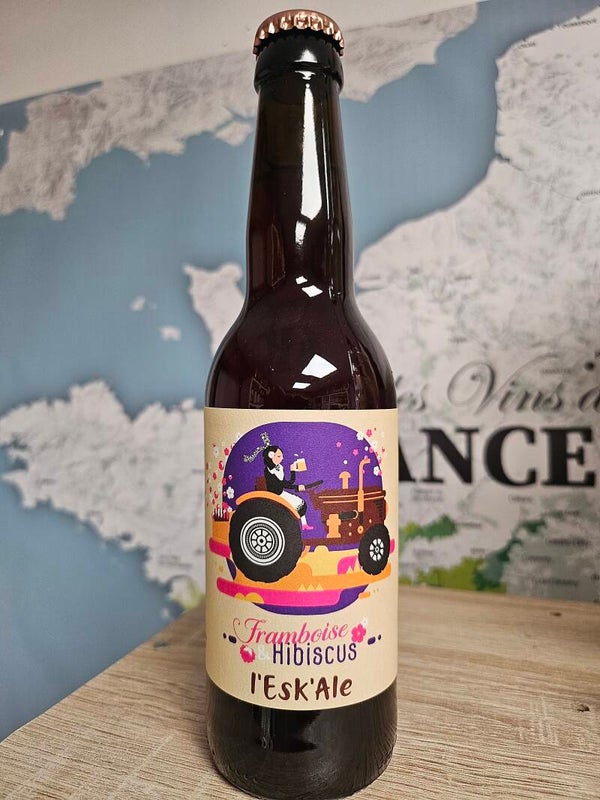 L'ESK'ALE blonde  Framboise & Hibiscus, bière Bretonne, 33cl, 4,8% vol
