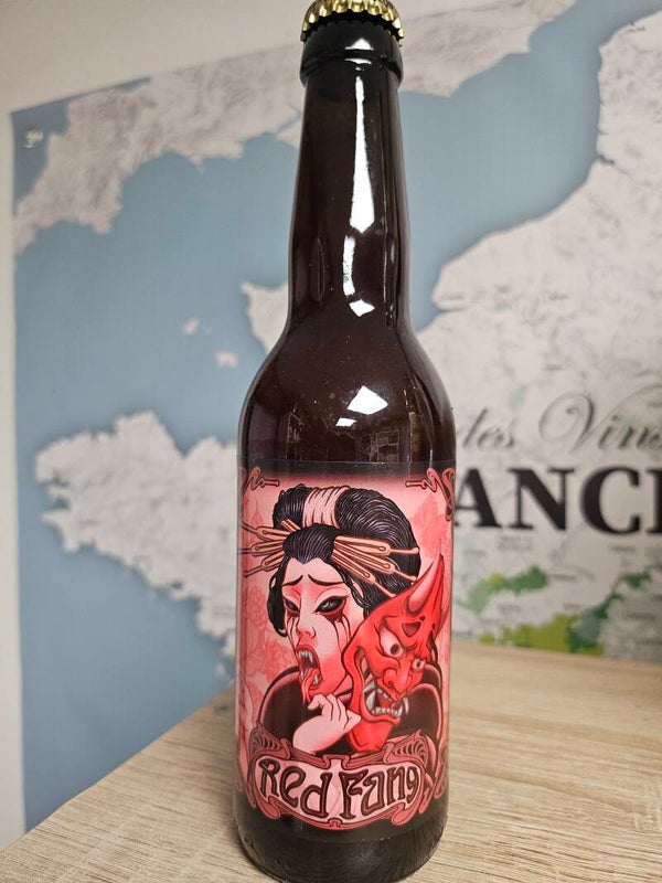 RED FANG, bière blonde Framboise-Cassis, TRI MARTOLOD, bière Bretonne, 33cl 3,8% vol