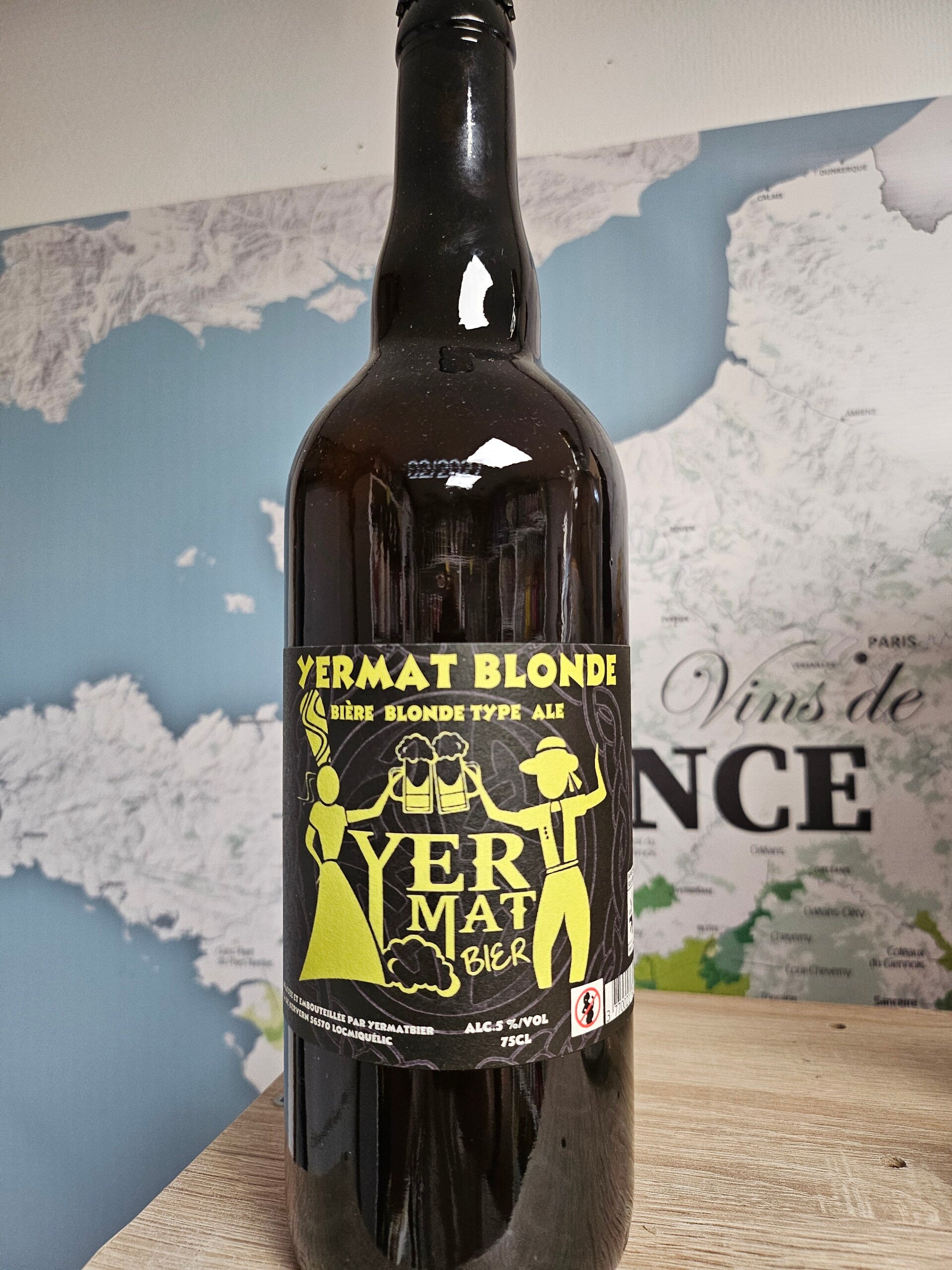YERMAT BLONDE bière blonde type ale, bière Bretonne 75cl 5% vol