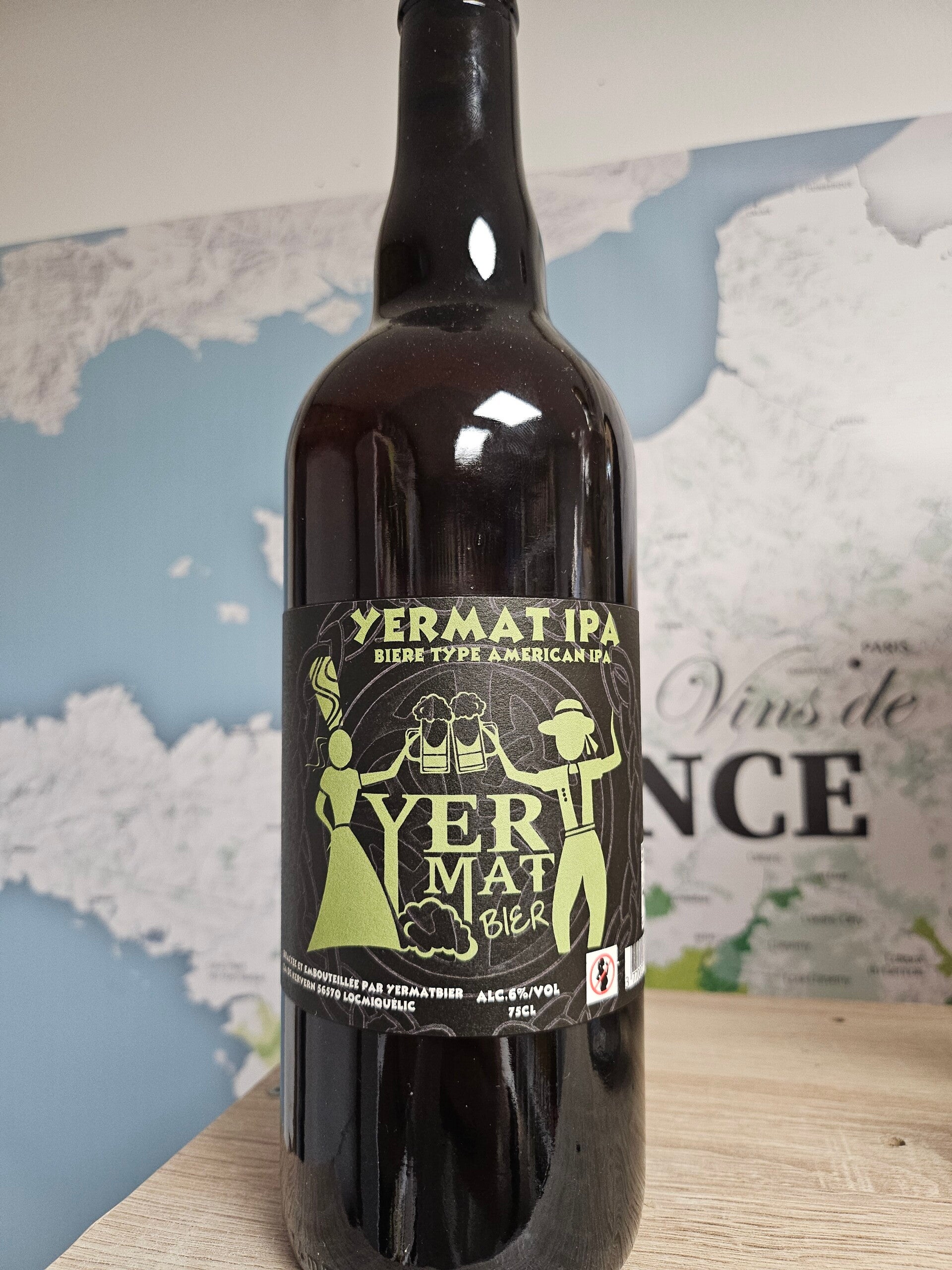 YERMAT IPA, bière type American IPA, bière Bretonne 75 cl 6% vol