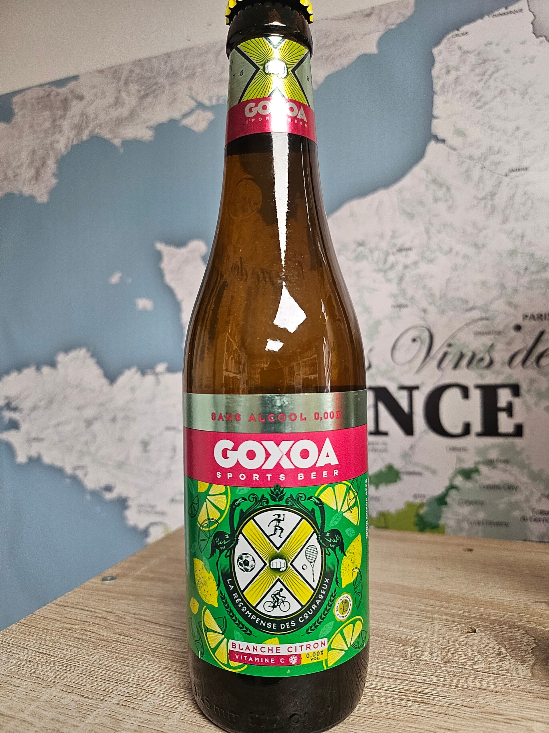 GOXOA, bière des sportifs, bière blanche citron sans alcool 33cl