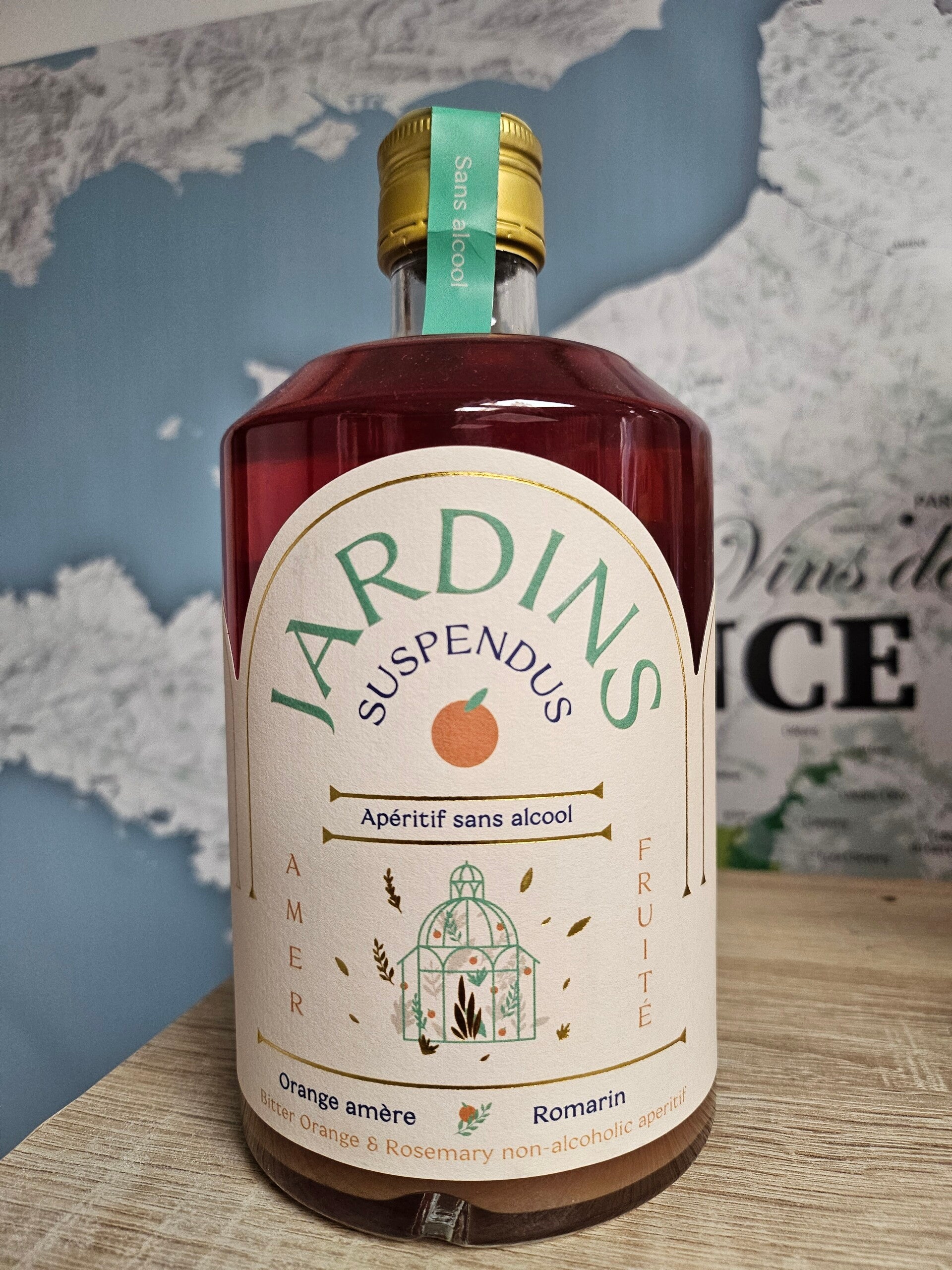 JARDINS SUSPENDUS, apéritif sans alcool orange amère et romarin, BIO, 70cl
