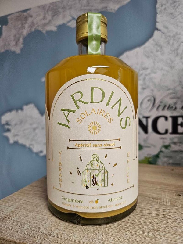 JARDINS SOLAIRES, apéritif sans alcool Gingembre Abricot, BIO, 70cl