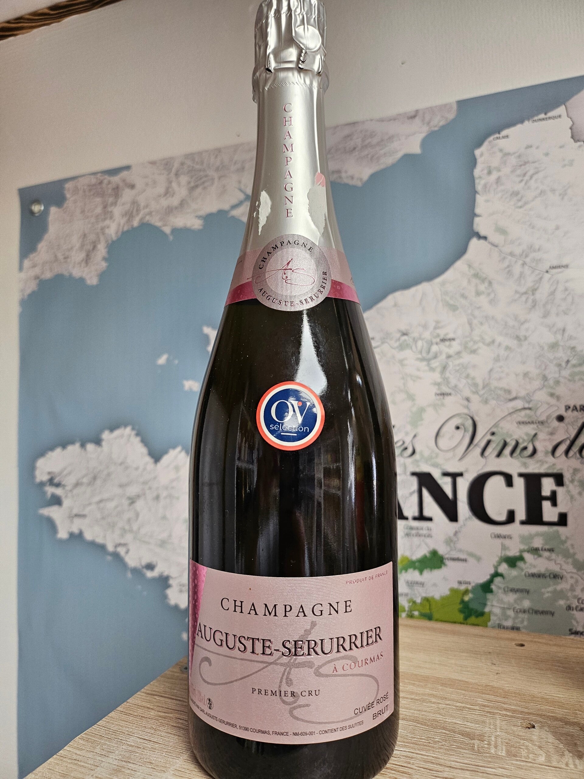 CHAMPAGNE Rosé à COURMAS, AUGUSTE-SERURRIER, Premier Cru BRUT, 75cl 12% vol