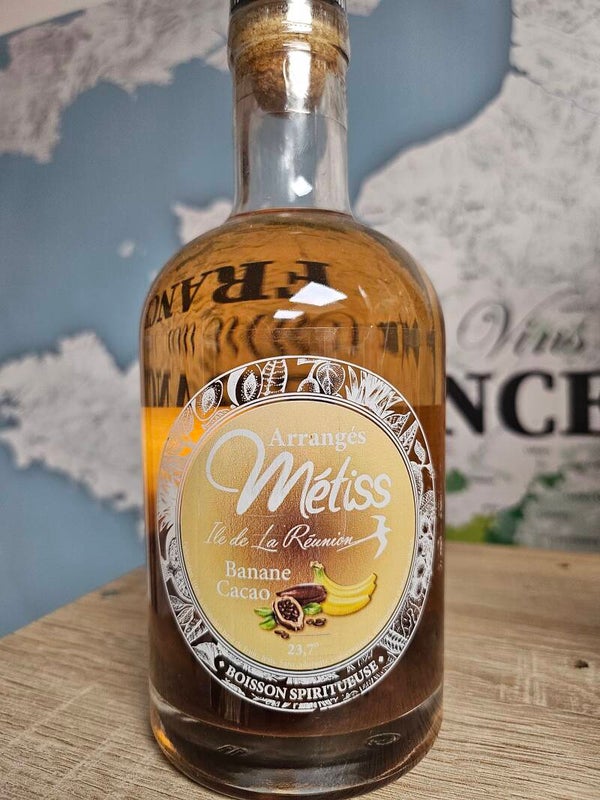 Rhum arrangé Banane Cacao, Rhum MÉTISS ÎLE DE LA RÉUNION,  35cl 23,7% vol