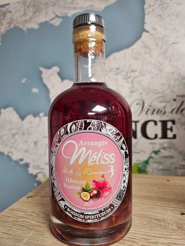 Rhum arrangé Hibiscus Passion, Rhum MÉTISS ÎLE DE LA RÉUNION, 35cl 23,7% vol