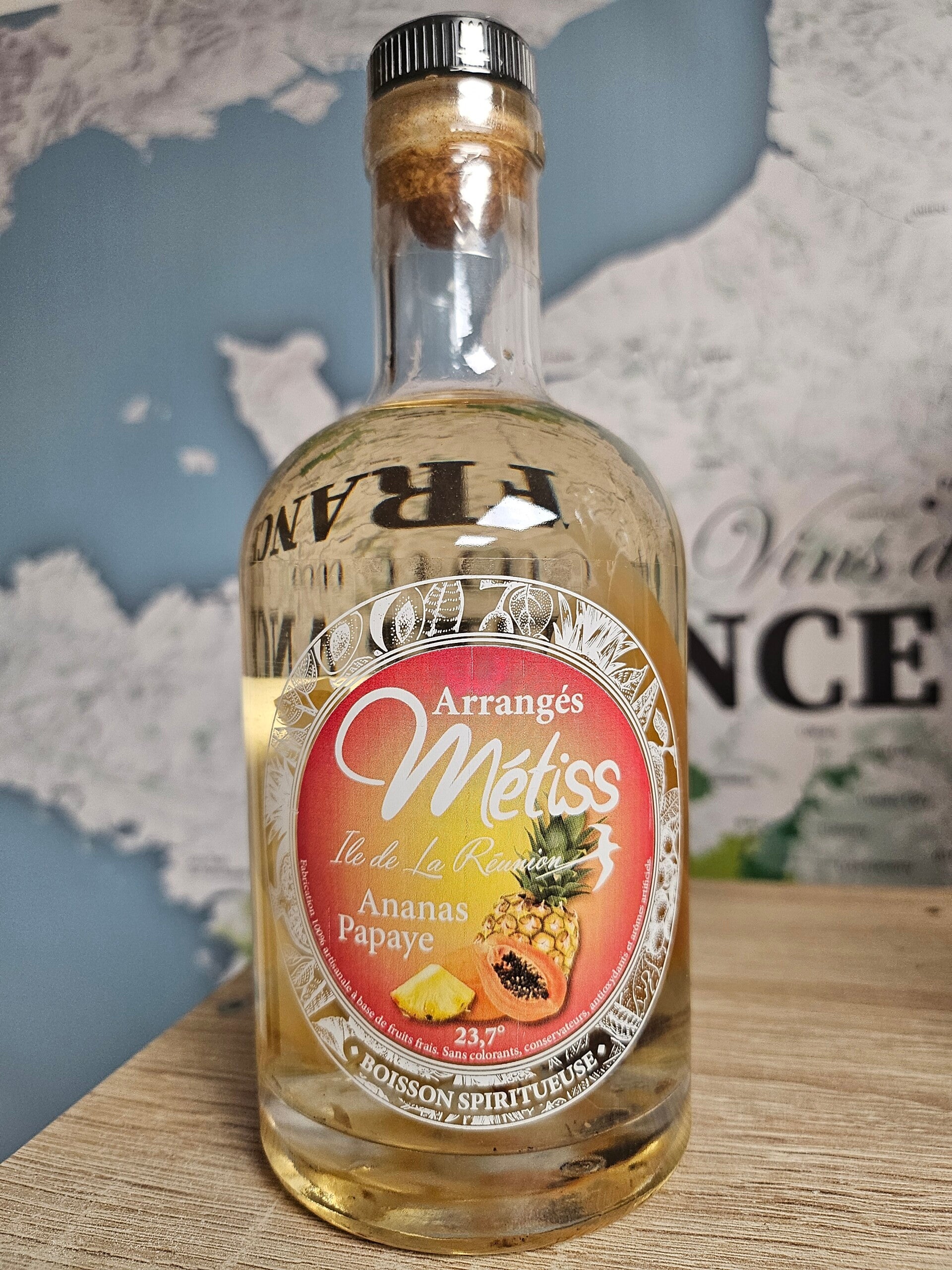Rhum arrangé Ananas Papaye, Rhum MÉTISS ÎLE DE LA RÉUNION, 35cl 23,7% vol