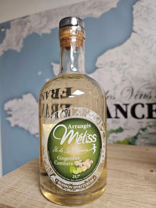 Rhum arrangé Gingembre Combava, Rhum MÉTISS ÎLE DE LA RÉUNION, 35cl 23,7% vol