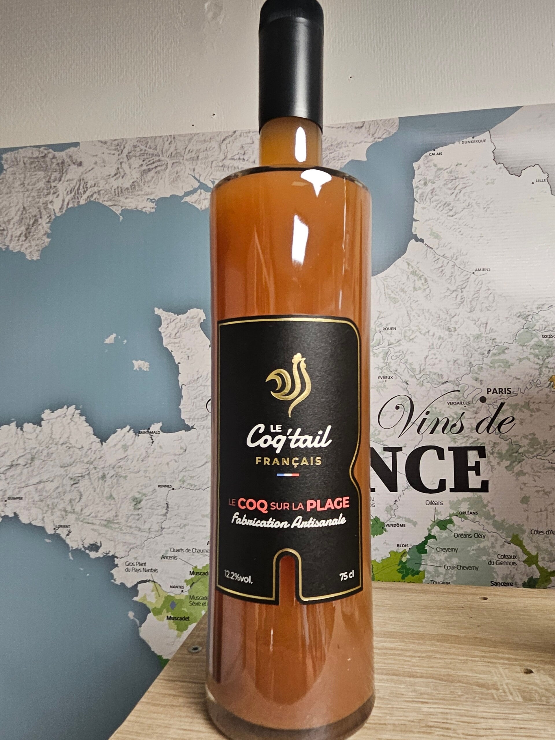 LE COQ SUR LA PLAGE, LE COQ'TAIL FRANÇAIS,  Pêche, Citron vert, cranberry et rhum agricole, 75cl  12,2% vol
