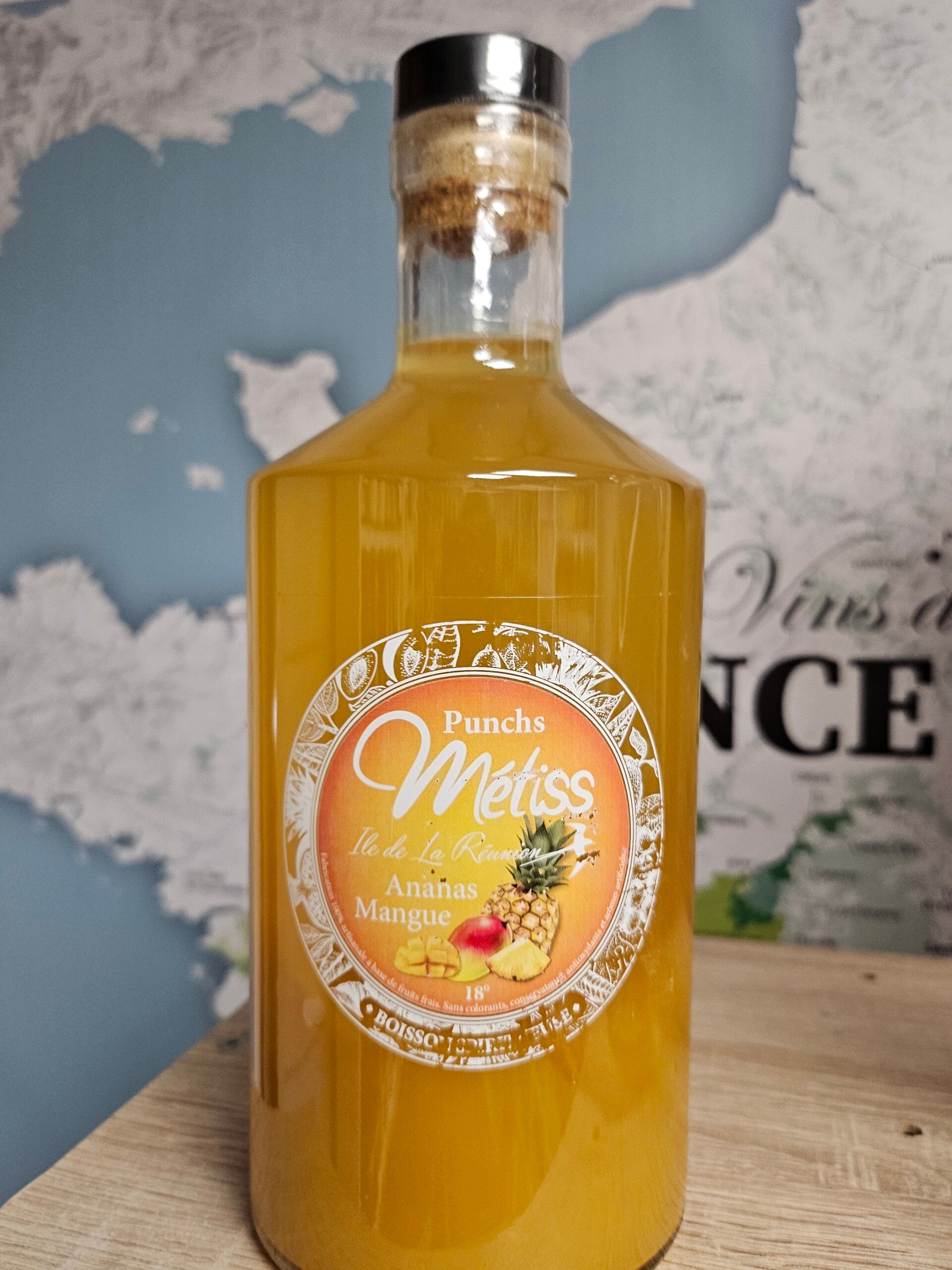 PUNCH Ananas Mangue, Rhum MÉTISS DE L'ÎLE DE LA RÉUNION,  70cl  18% vol