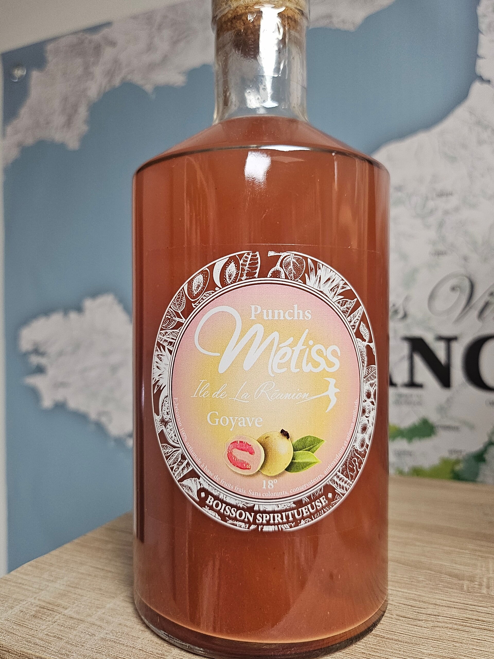 PUNCH Goyave, RHUM MÉTISS ÎLE DE LA RÉUNION,  70cl, 18% vol