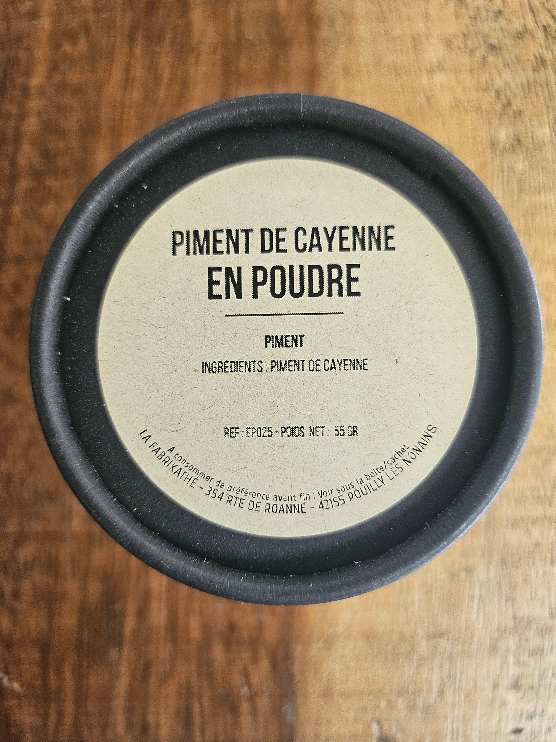 PIMENT DE CAYENNE EN POUDRE, ESCALE AUX ÉPICES, assembleur Français,  55gr