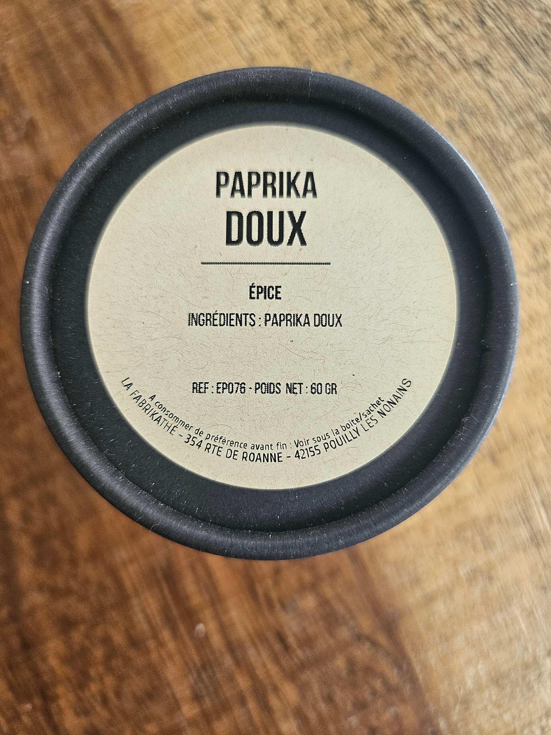 PAPRIKA DOUX, ESCALE AUX ÉPICES, assembleur Français, 60gr