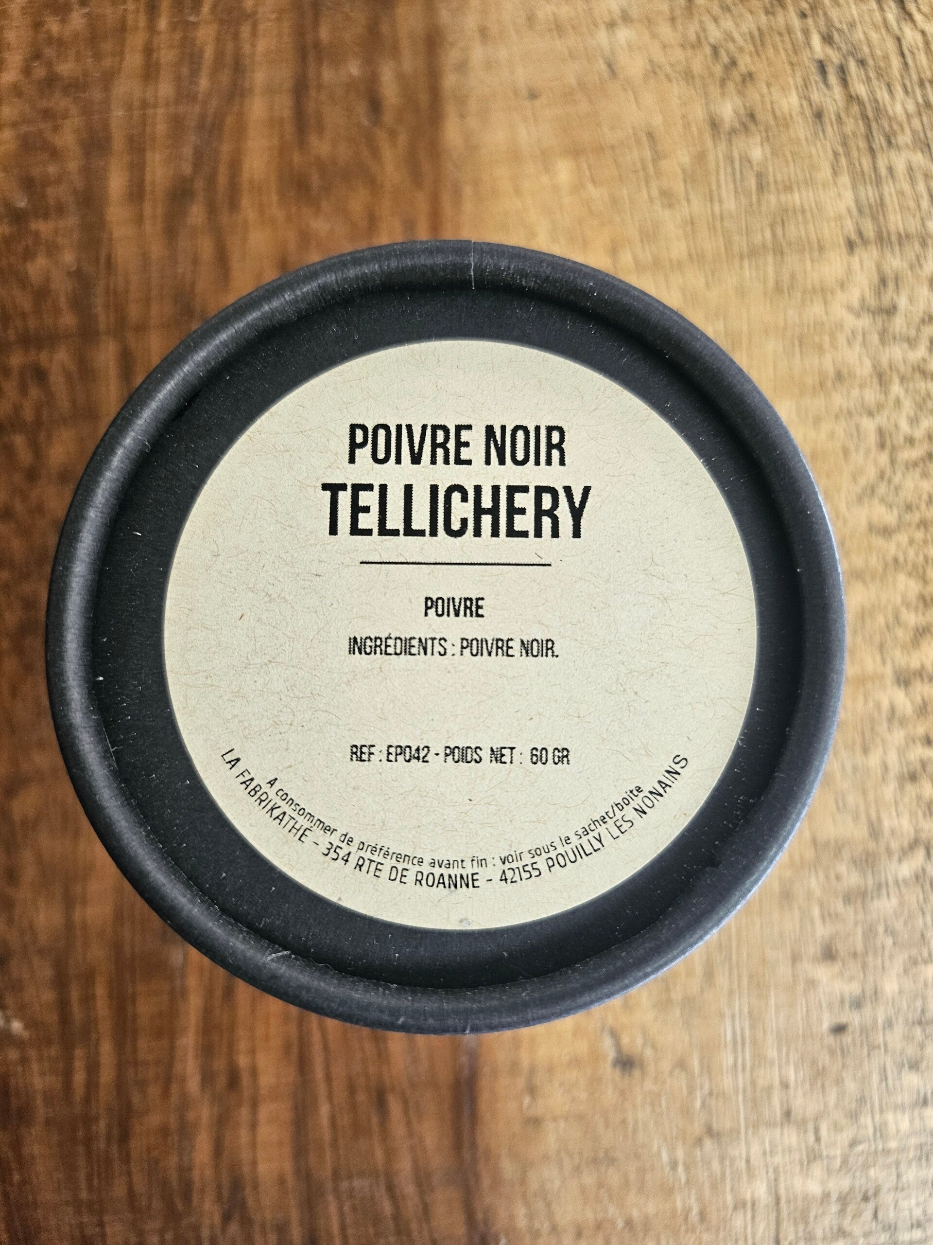 POIVRE NOIR TELLICHERY, ESCALE AUX ÉPICES, assembleur Français,  60g