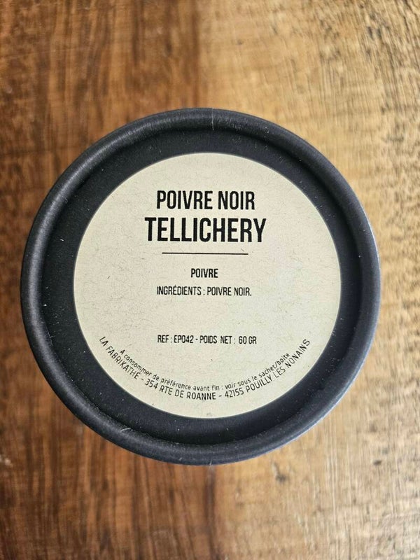 POIVRE NOIR TELLICHERY, ESCALE AUX ÉPICES, assembleur Français,  60g