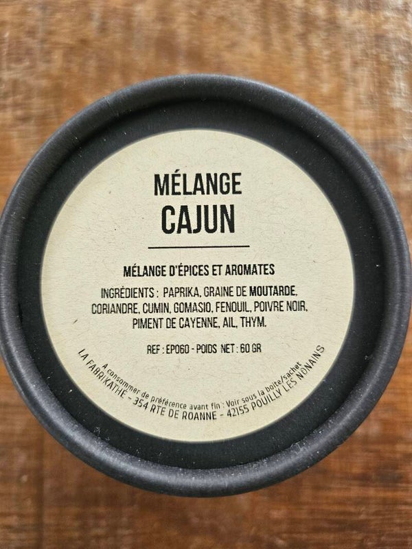 MÉLANGE CAJUN, ESCALE AUX ÉPICES, assembleur Français, 60gr