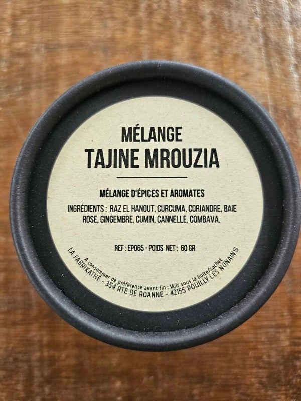 MÉLANGE TAJINE MROUZIA, ESCALE AUX ÉPICES, assembleur Français, 60gr