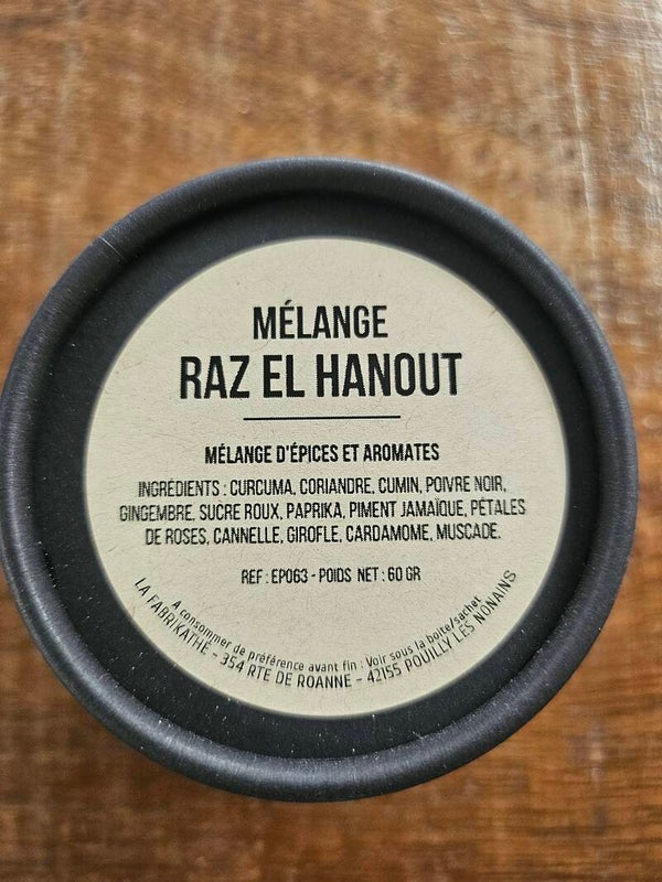 MÉLANGE RAZ EL HANOUT, ESCALE AUX ÉPICES,  assembleur Français,  60gr