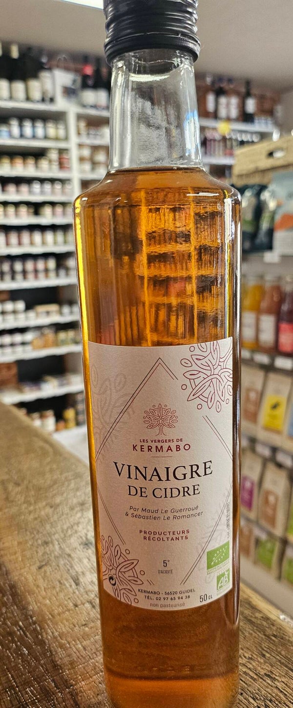 Vinaigre de Cidre, LES VERGERS DE KERMABO, produit Breton, BIO, 50cl