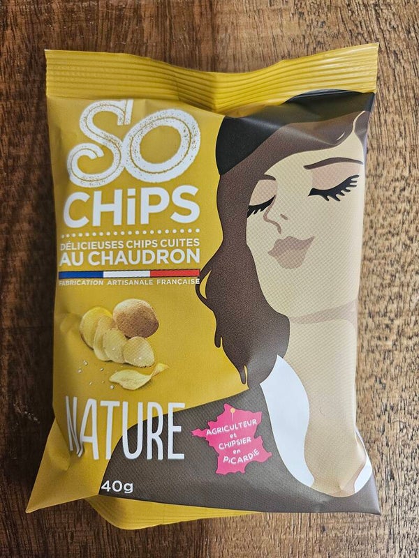 SO CHIPS, chips nature cuites au chaudron, 40g