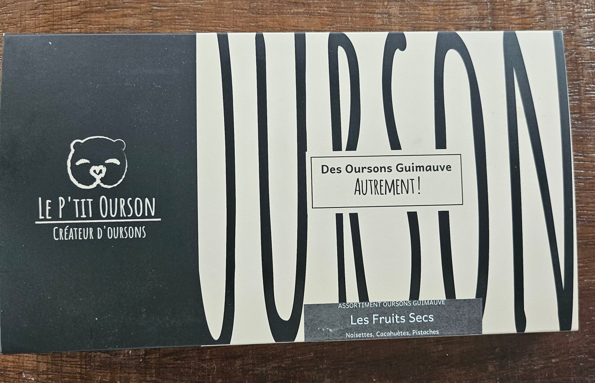 Oursons guimauves , les fruits sec, noisettes cacahuètes pistaches, 12 oursons, dlc 16/08