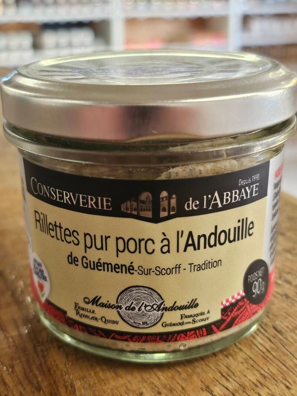 Rillettes pur porc à l'andouille de Guémené Sur Scorff, 90g