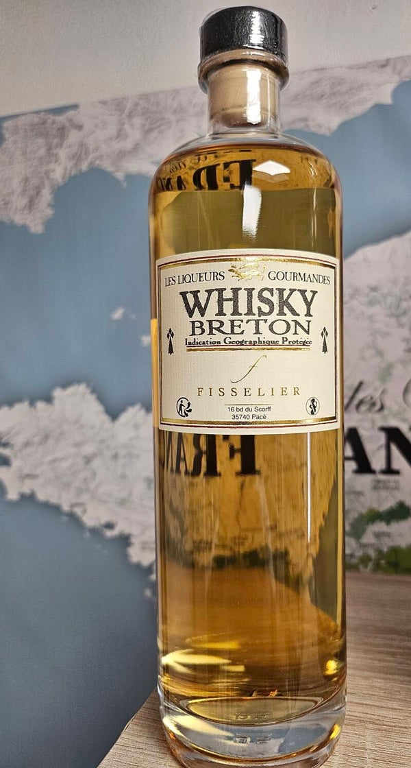 Whisky BRETON IGP, FISSELIER, 3 ans d'âge, élevage en fût de chêne, rond gourmand et équilibré, 700ml  40%VOL