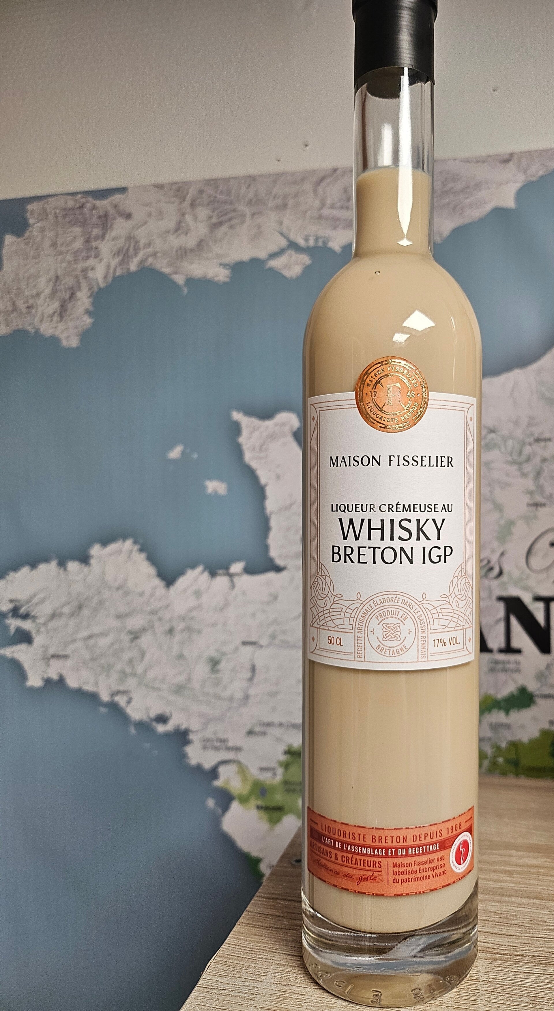 Liqueur crémeuse au Whisky Breton IGP, Maison FISSELIER, 50cl  17%VOL
