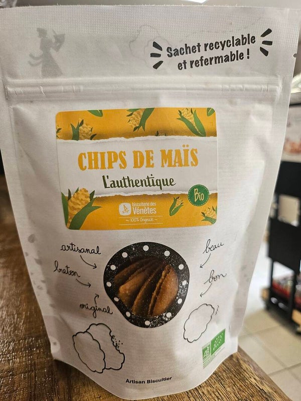 Chips de Maïs BIO, Biscuiterie des VÉNÈTES,  100G