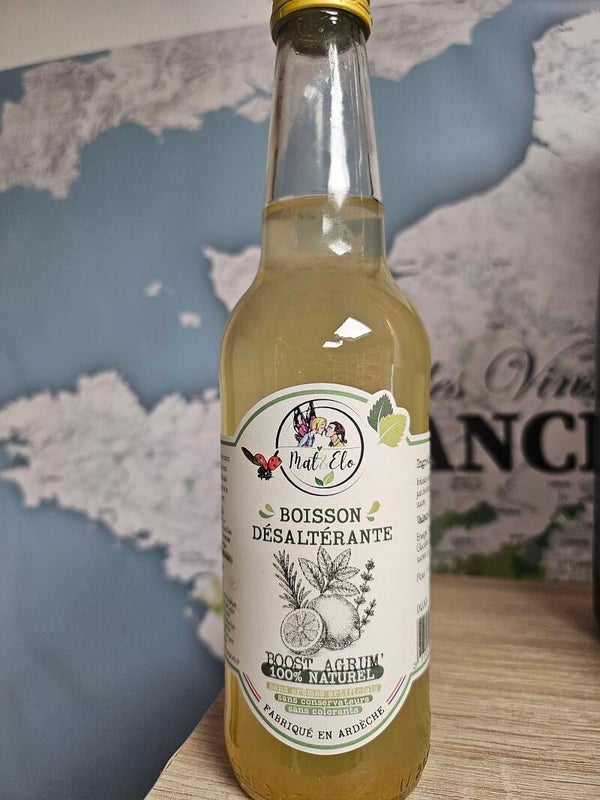 Boisson désaltérante, Boost Agrum, MAT ET ÉLO, 100% naturel, fabriqué en Ardèche, 33 cl