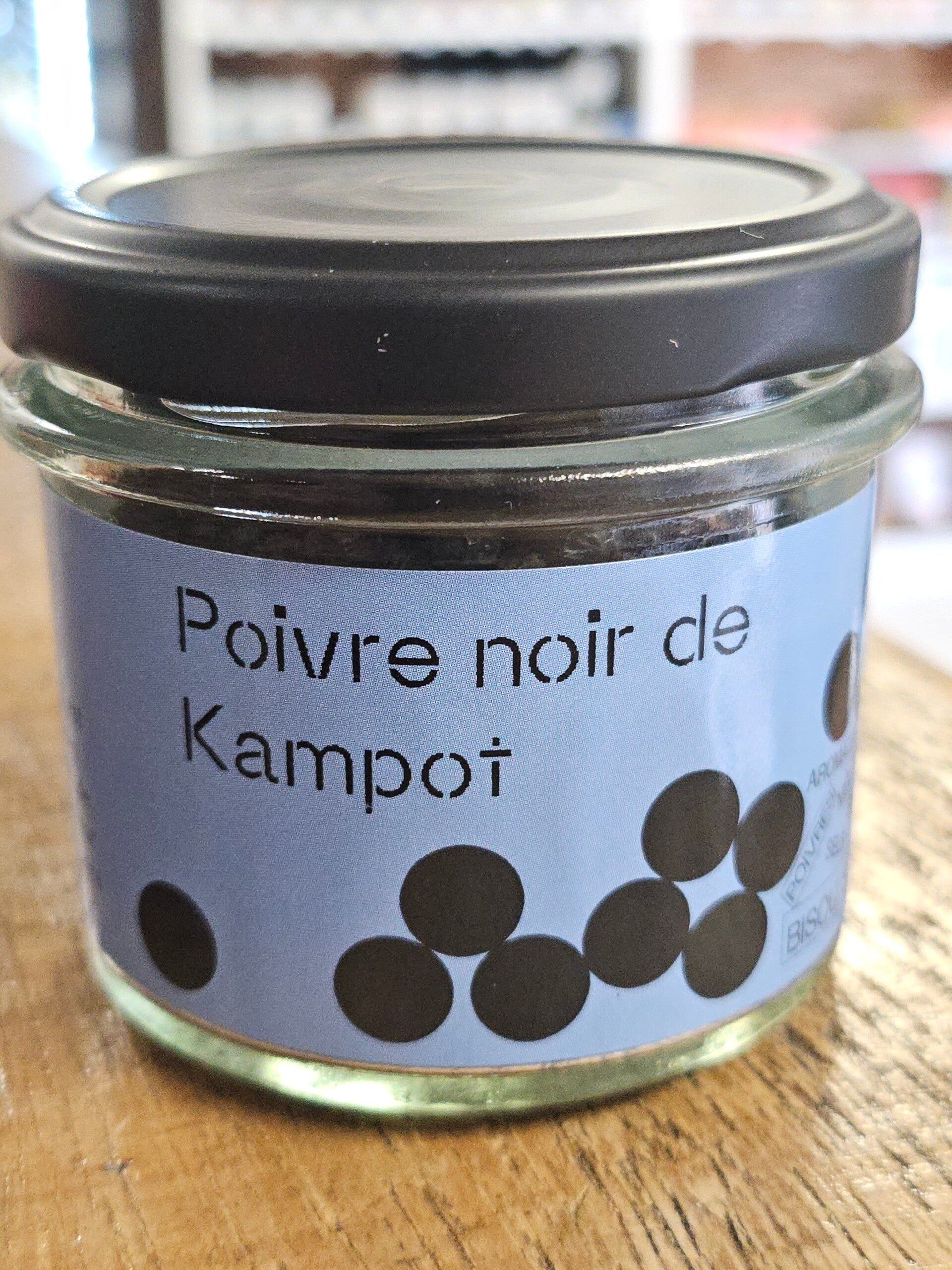 Poivre noir de Kampot, origine CAMBODGE IGP, Bisou salé, 60g