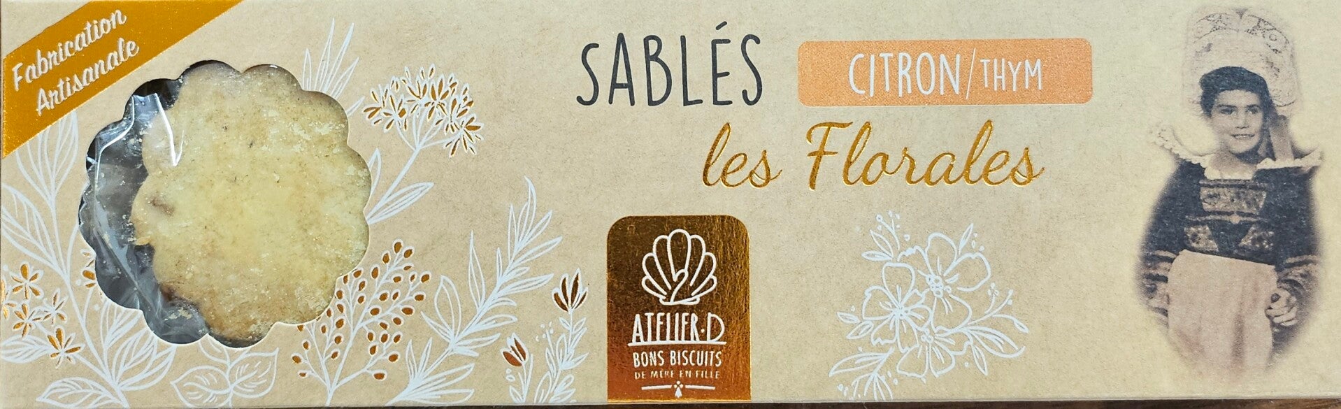 Sablés les florales, Citron/Thym, Biscuiterie ATELIER D,  120g