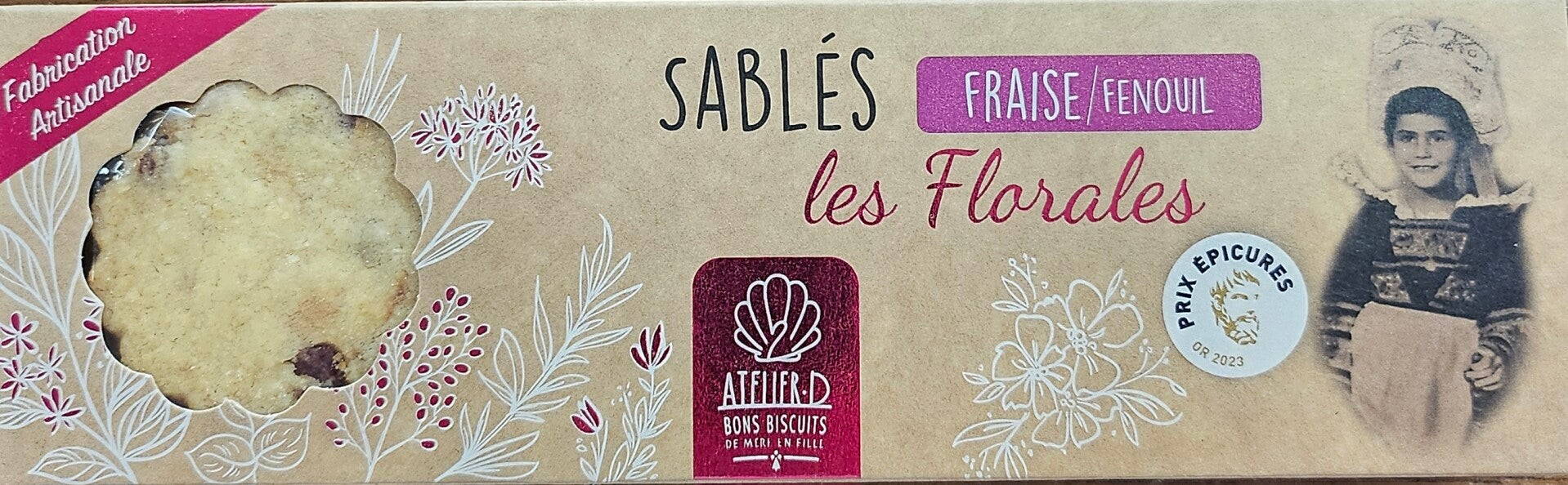Sablés les Florales, Fraise/Fenouil, Biscuiterie ATELIER D, 120g