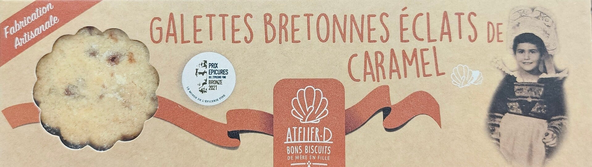 Galettes BRETONNE éclats de caramel, Biscuiterie ATELIER D, 120g