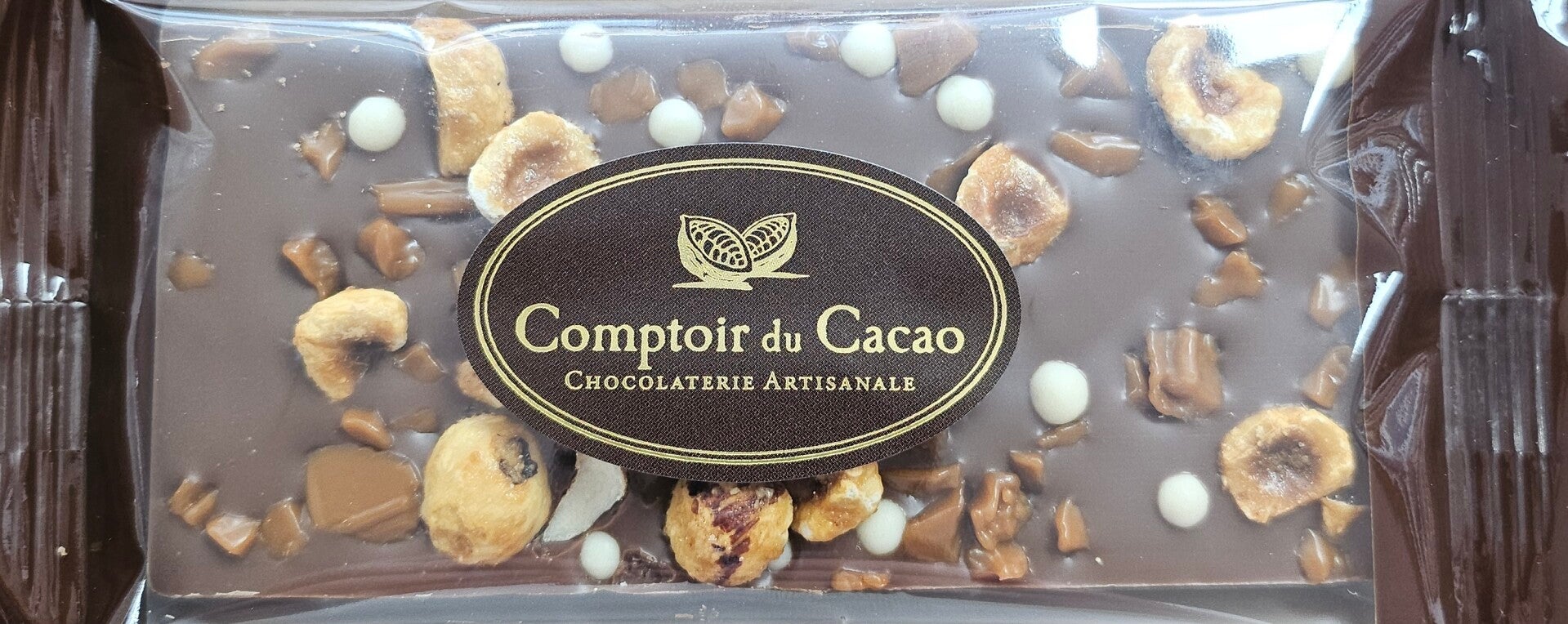 Tablette lait crunchy noisette caramel, COMPTOIR DU CACAO, 40g