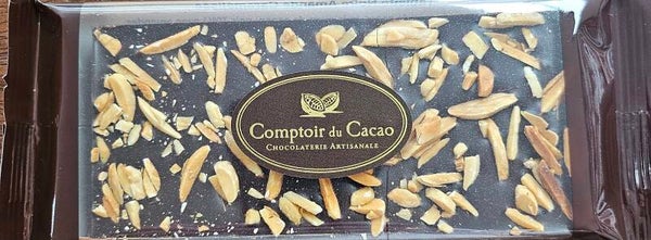Tablette chocolat noir amande caramélisée, COMPTOIR DU CACAO, 70g