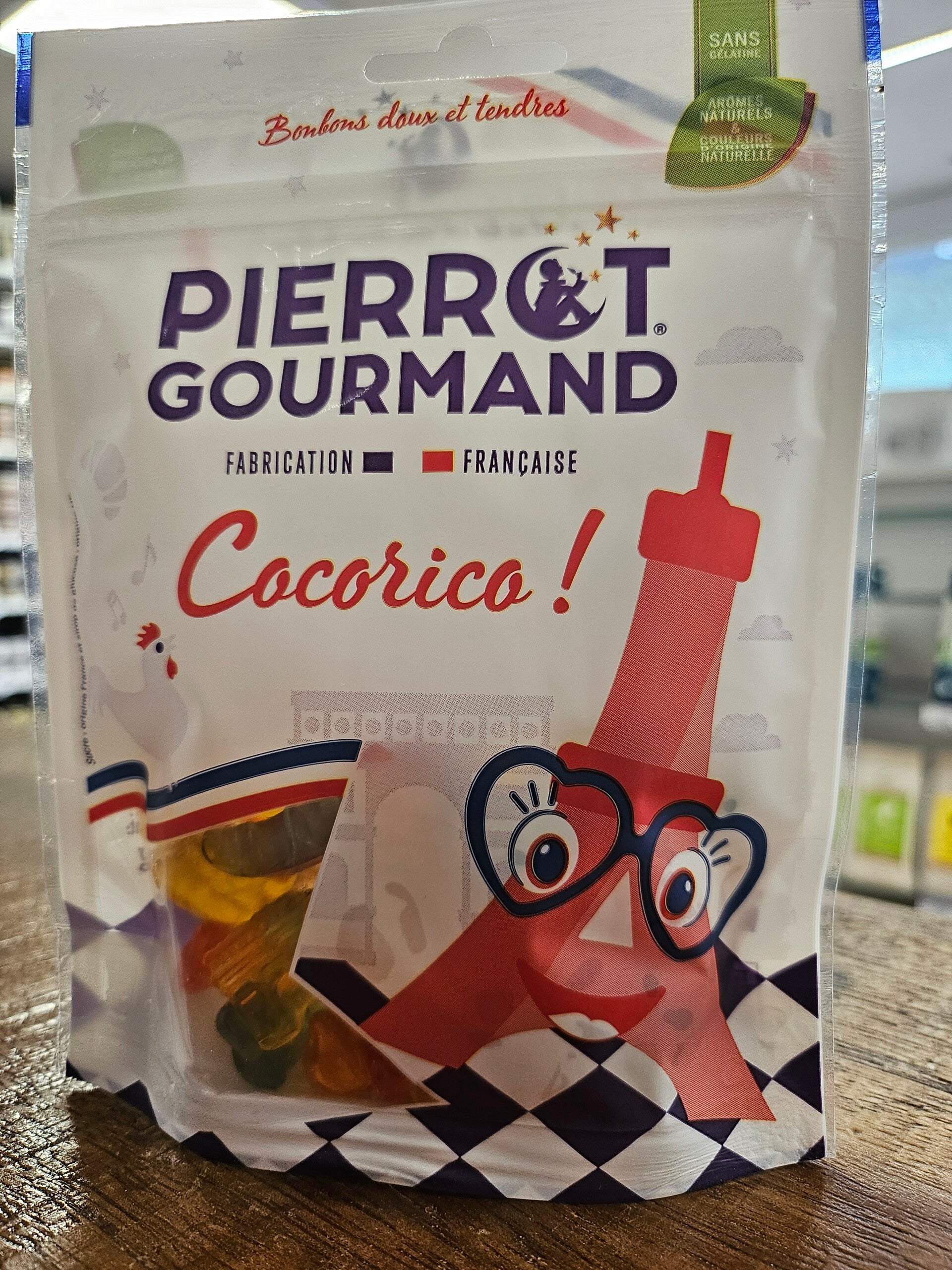 Bonbon COCORICO, fabrication Française, sans gélatine, arômes naturels, 100g