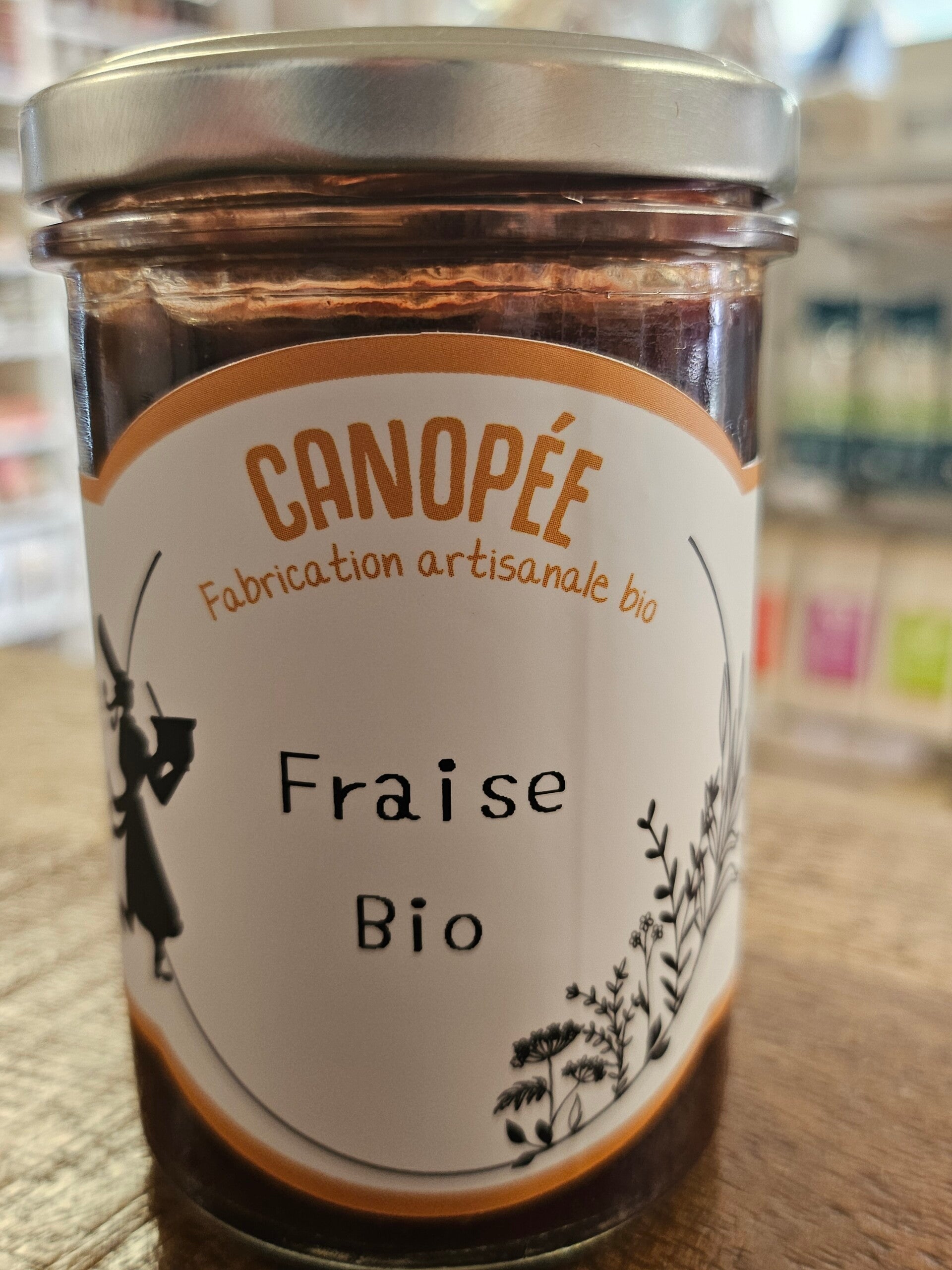 Confiture Fraise Bio, CANOPÉE fabrication artisanale, Bio et Bretonne, 250g