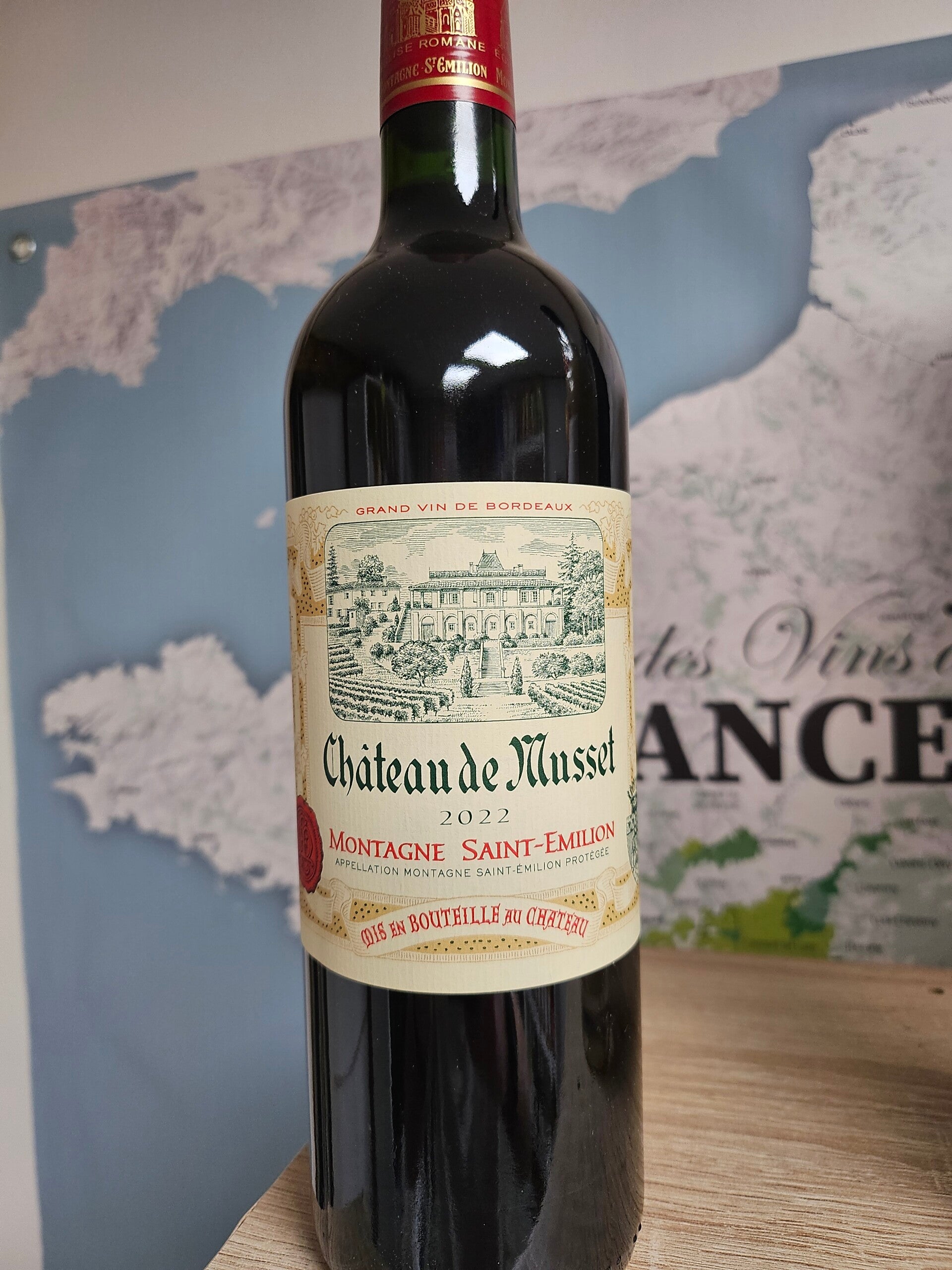 Vin rouge AOP 2022 Montagne Saint-Émilion, Château de Musset, mis en bouteille au château, récoltant, 75cl  13%vol