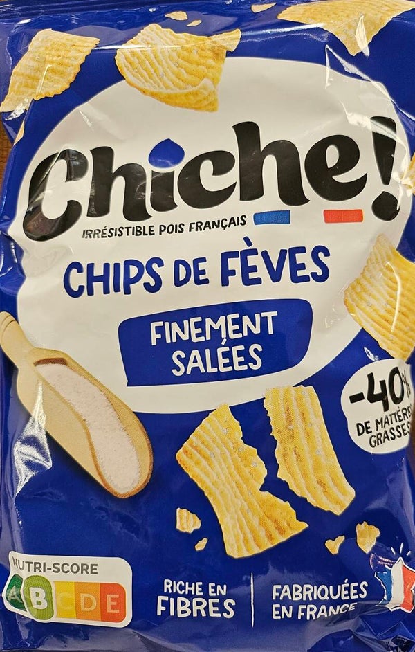 CHICHE, chips de fèves salées, nutri-score B, -40% de matières grasses, 100g