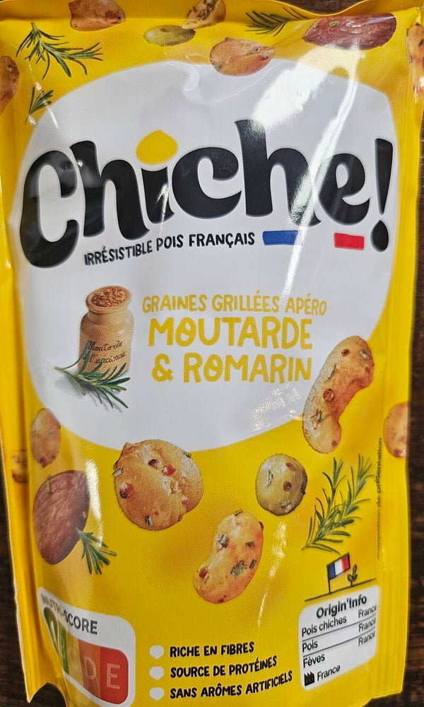 CHICHE, graines grillées apéro Moutarde et Romarin, nutri-score A, 90g