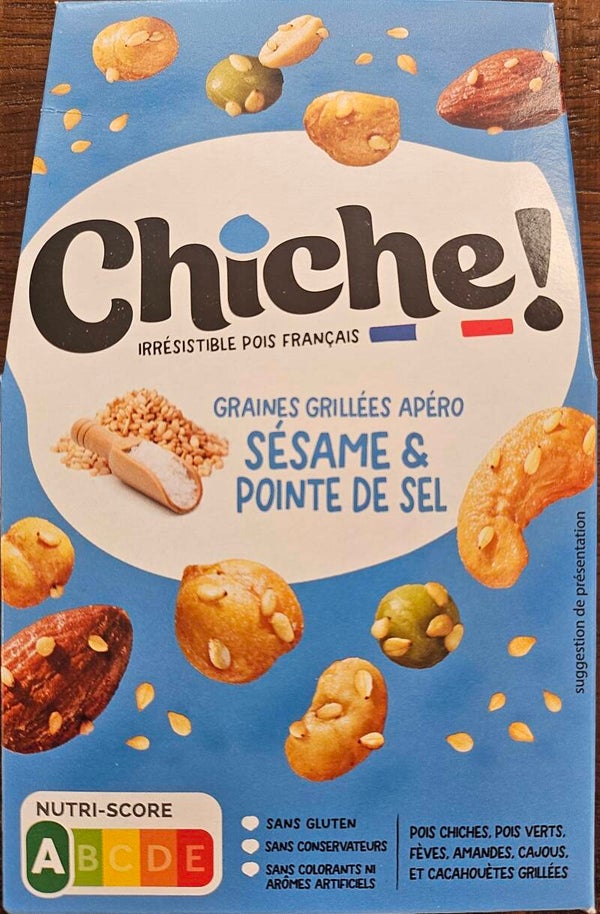 CHICHE, graines grillées apéro Sésame et point de sel, sans gluten sans conservateurs sans colorants sans arômes artificiels,  90g