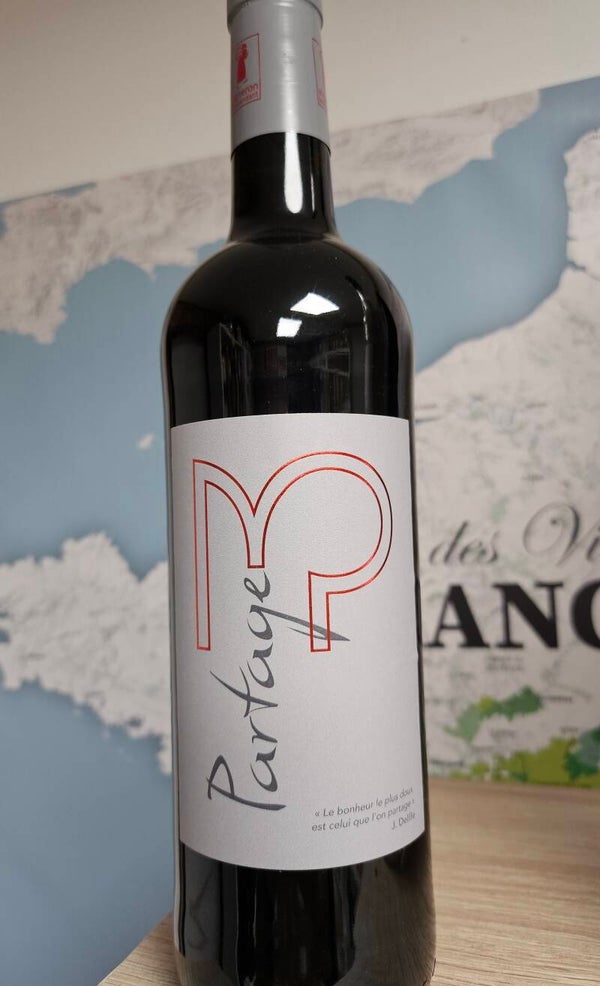 Vin rouge PARTAGE, domaine des PLANTADES, AOP Coteaux du Pont du Gard, Languedoc-Roussillon, 75cl  12,5% vol