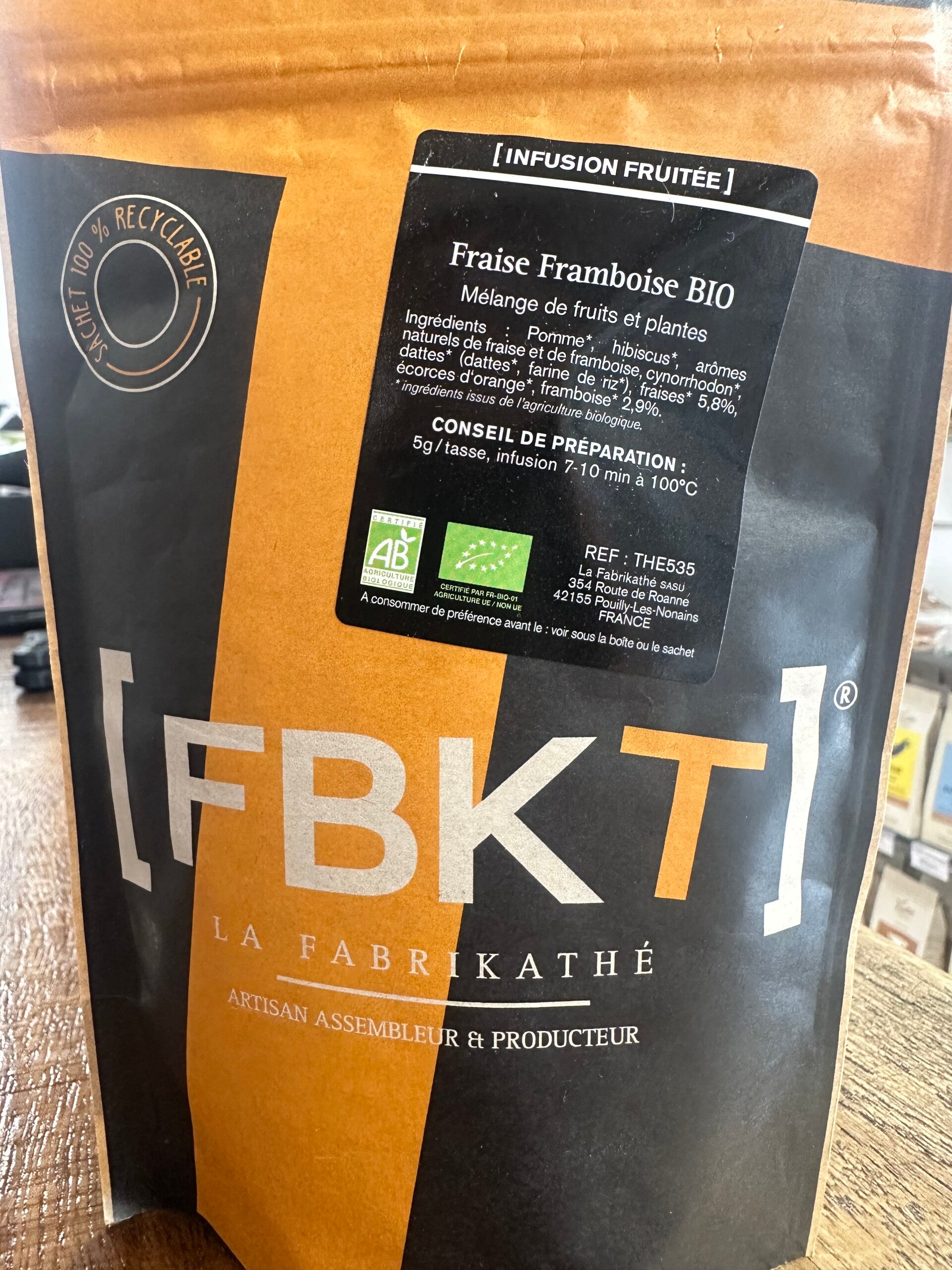 Infusion fruitée vrac Fraise Framboise BIO